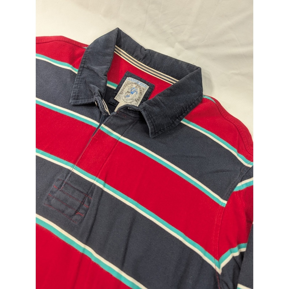 Vintage Lands End Rugby shirt XL Heavy Corduroy Collar Red Cotton 90s Pullover